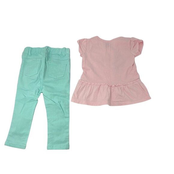 Baby Girls - 1 Top with Ruffle, 1 Bodysuit, 1 Leggings, 1‎ Jeans - Size 24 M, 2T - Picture 5 of 7
